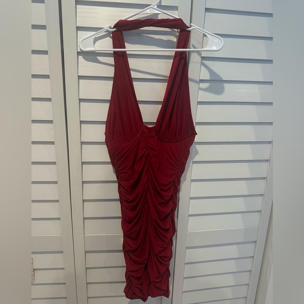 Hello Molly maroon mini dress